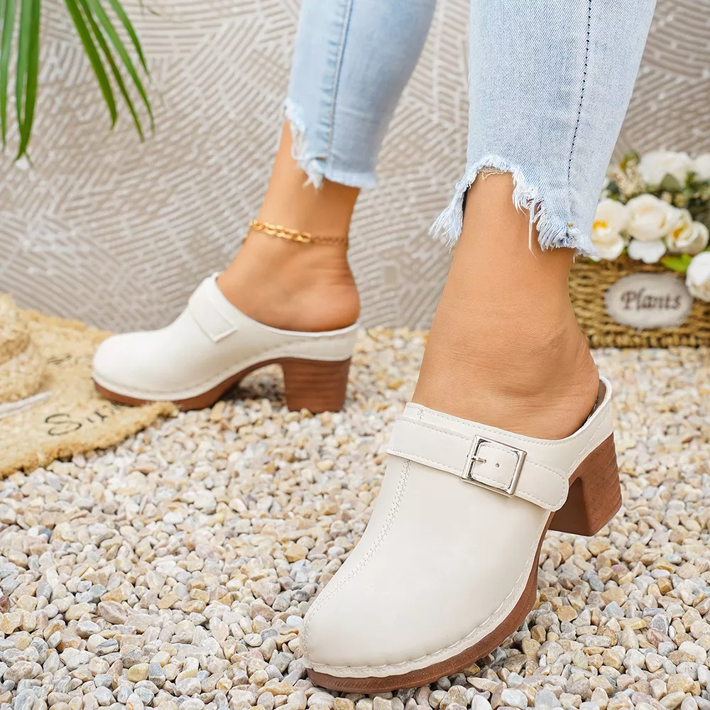 Round Toe Block Heels Sandals, image 9