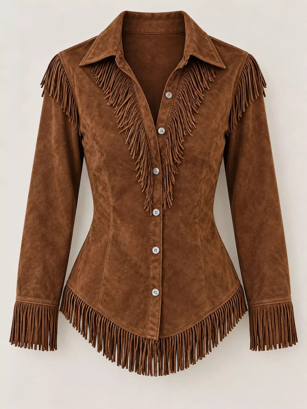 Full Size Fringed Button Up Shirt Plus Size, image 19