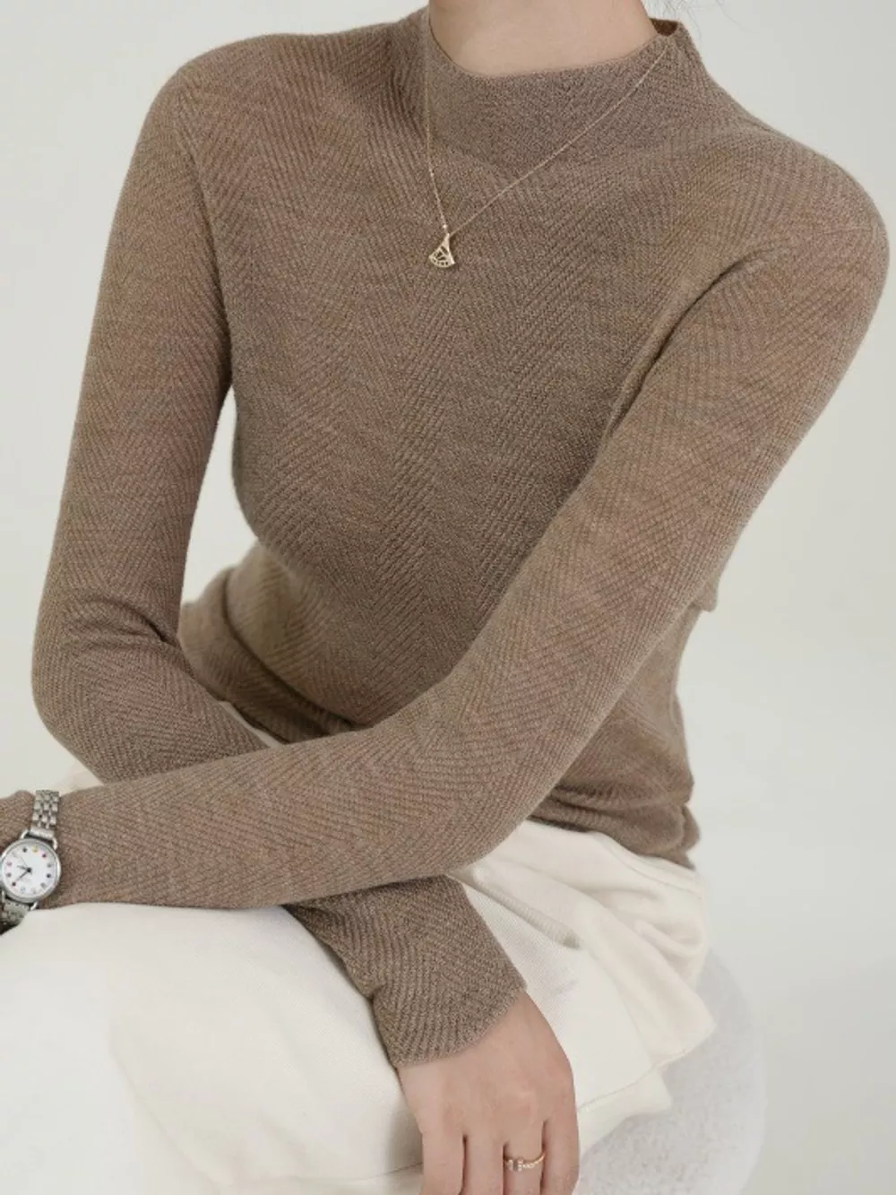 Textured Mock Neck Sweater, image 28