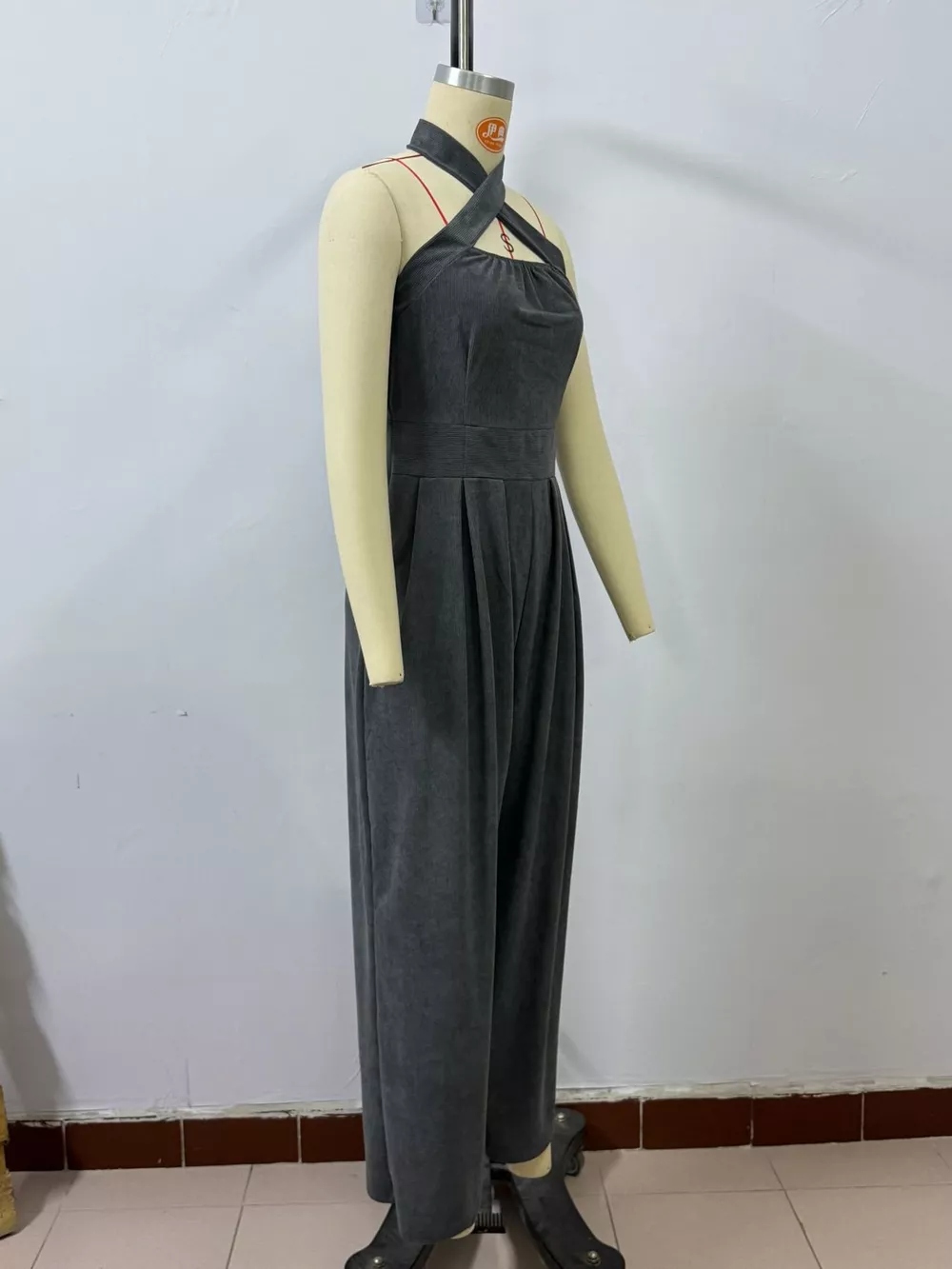 Full Size Halter Neck Wide-Leg Jumpsuit Plus Size, image 21