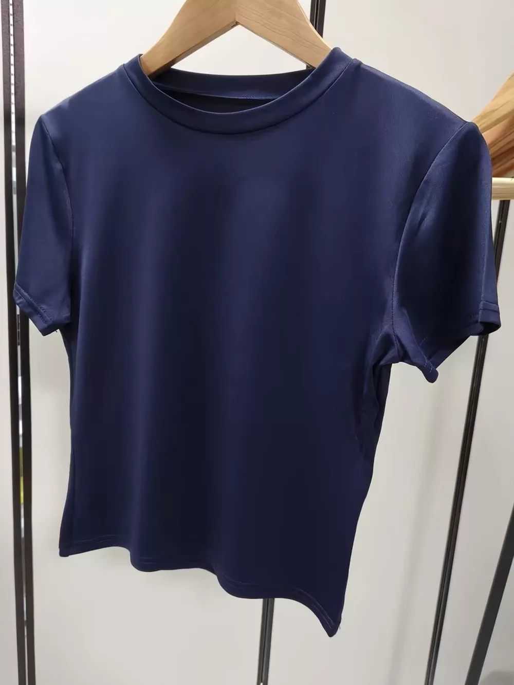 Slim Fit Basic Crew Neck Short Sleeve Crop T-Shirt, image 42