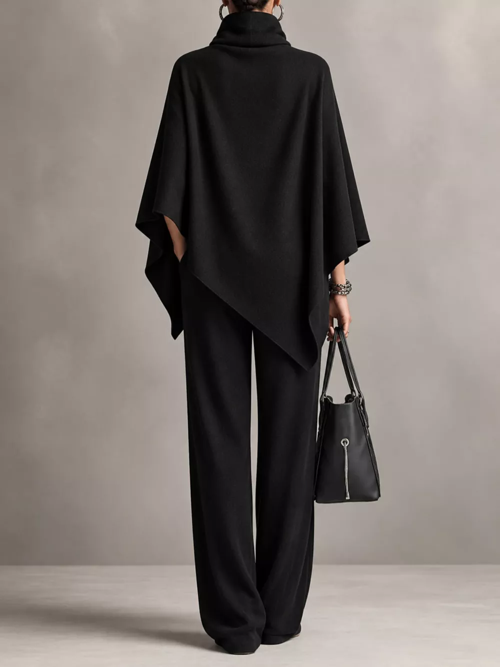 Full Size Turtleneck Poncho and Wide-Leg Pants Set Plus Size, image 16