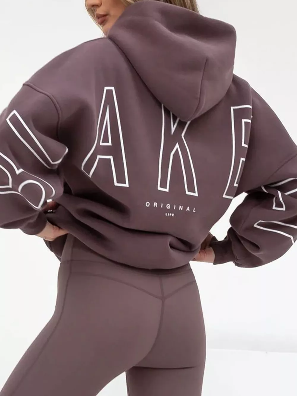 Letter Back Hoodie with Kangaroo Pocket, image 21