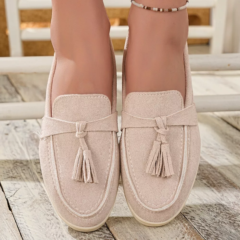 Tassel Round Toe Slip-Ons, image 5