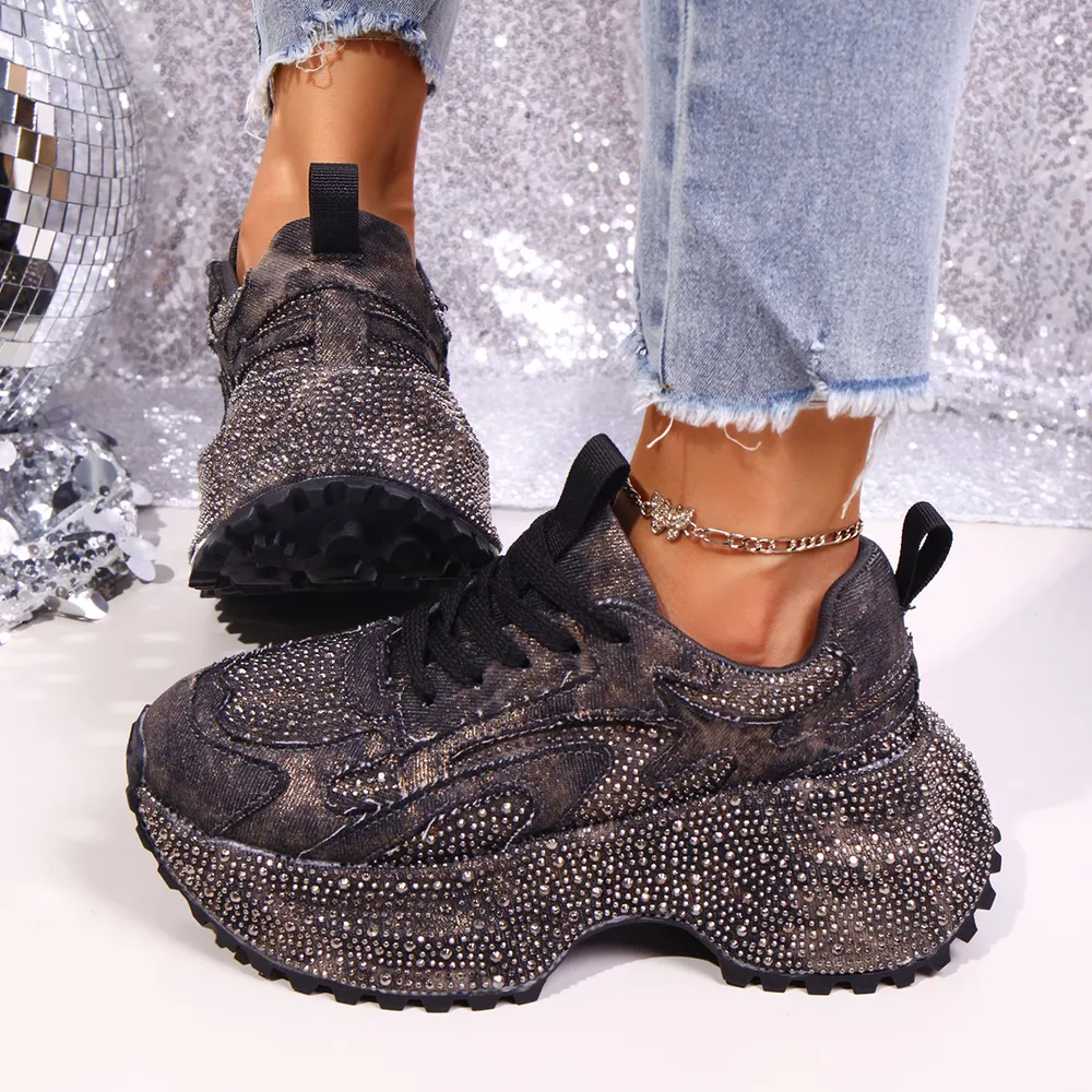 Rhinestone Lace Up Sneaker, image 7