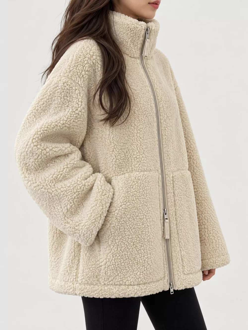 Sherpa Zip-Up Outerwear, image 4