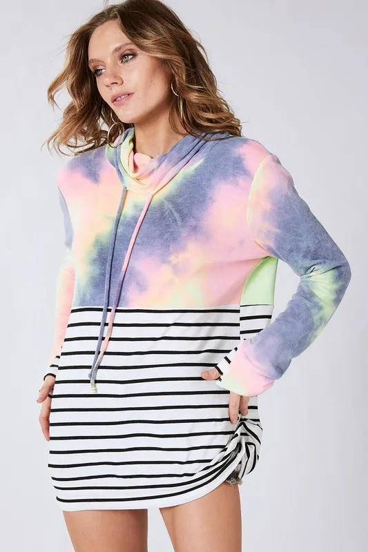Tie Dye French Terry Cowl Neck Top, image 10