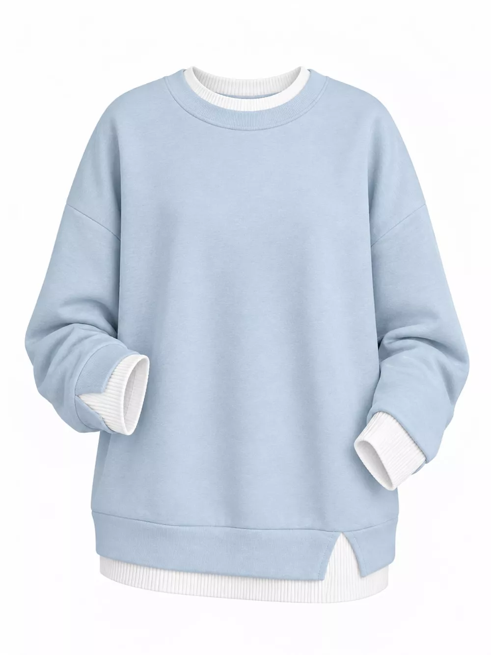 Full Size Layered Look Crew Neck Sweatshirt Plus Size, image 13