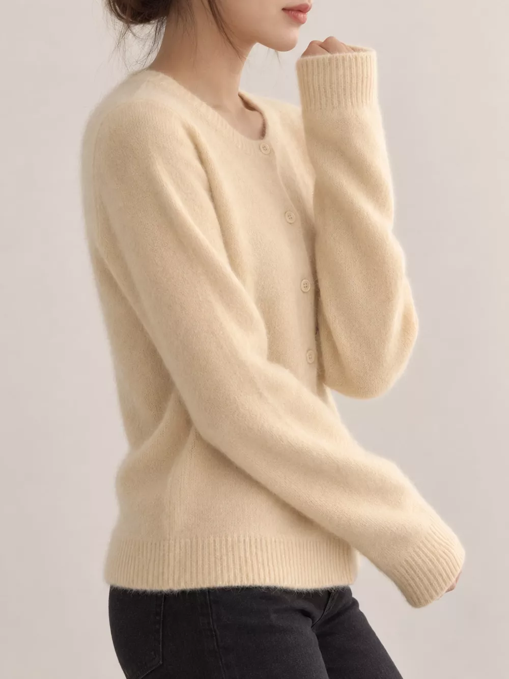 Crew Neck Button-Down Knit Cardigan, image 36