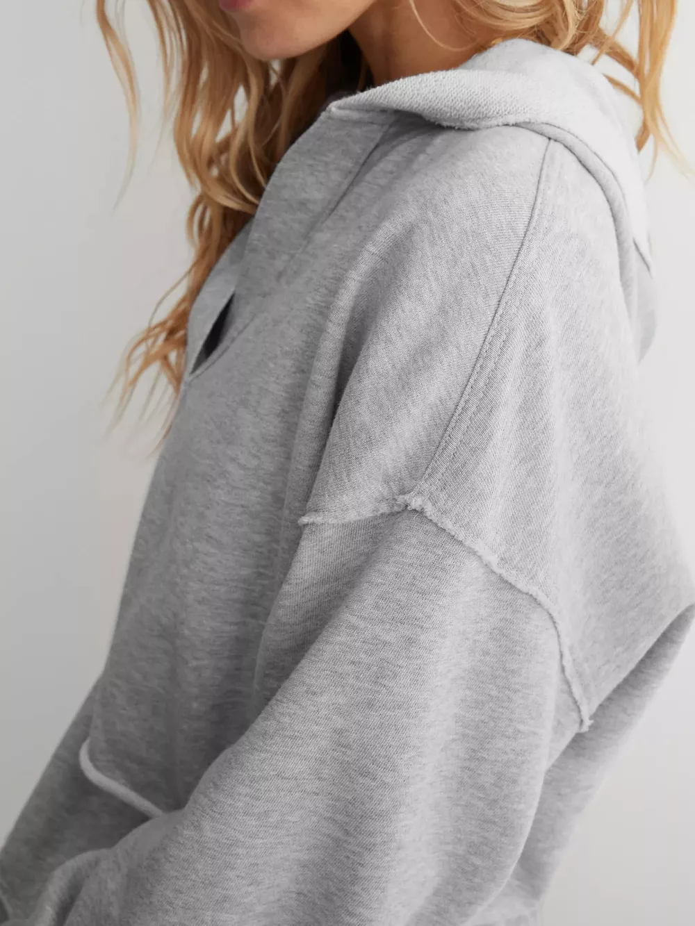Dropped Shoulder Cropped Hoodie, image 11