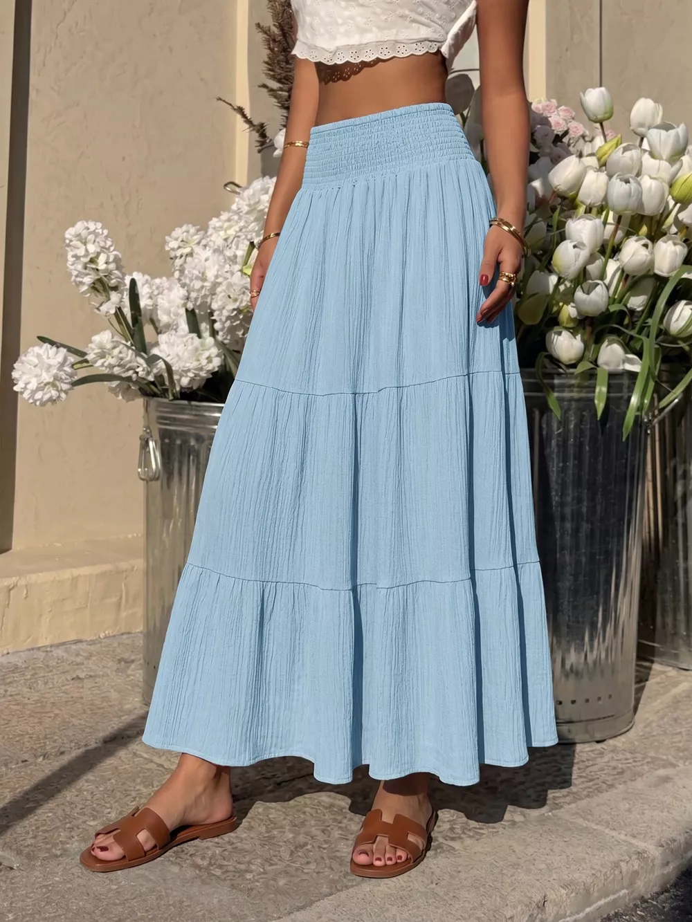 Tiered Flowy Maxi Skirt, image 4
