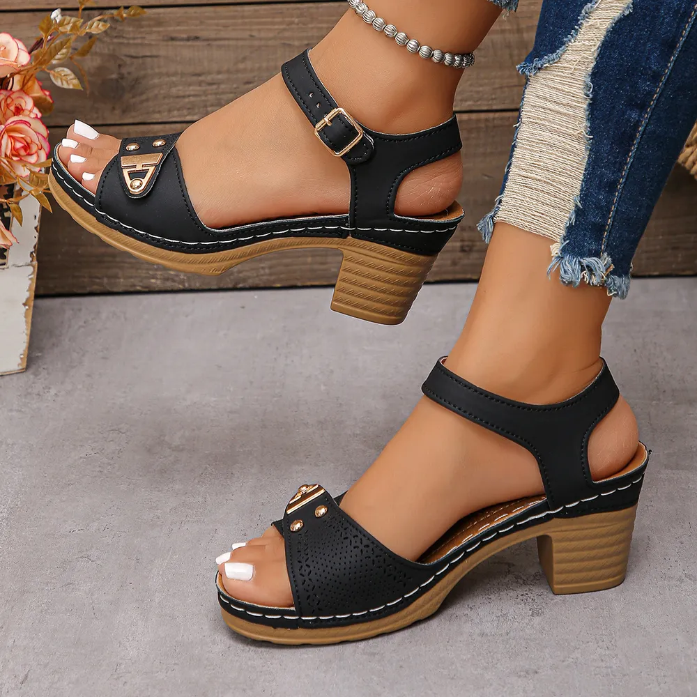Vintage Block Heel Sandals, image 2
