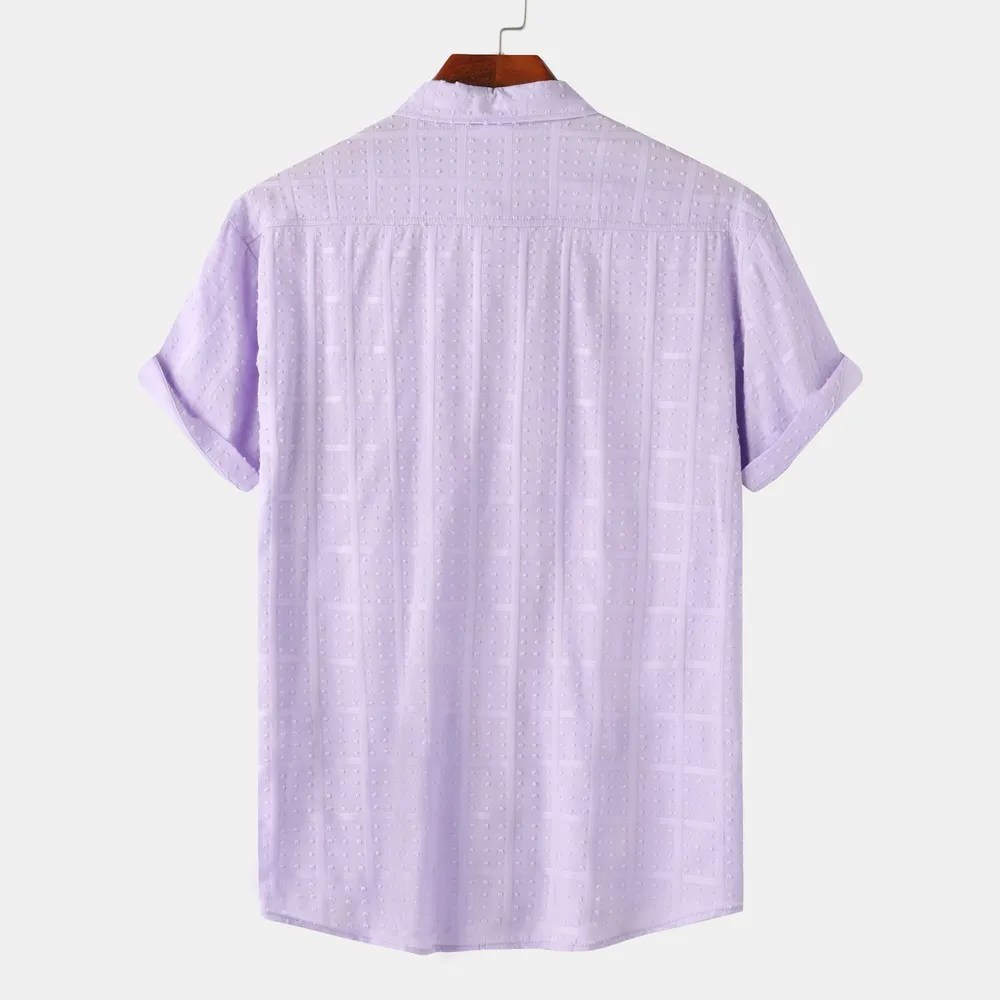 Men's Casual Short Sleeve Button Down Shirt, image 10