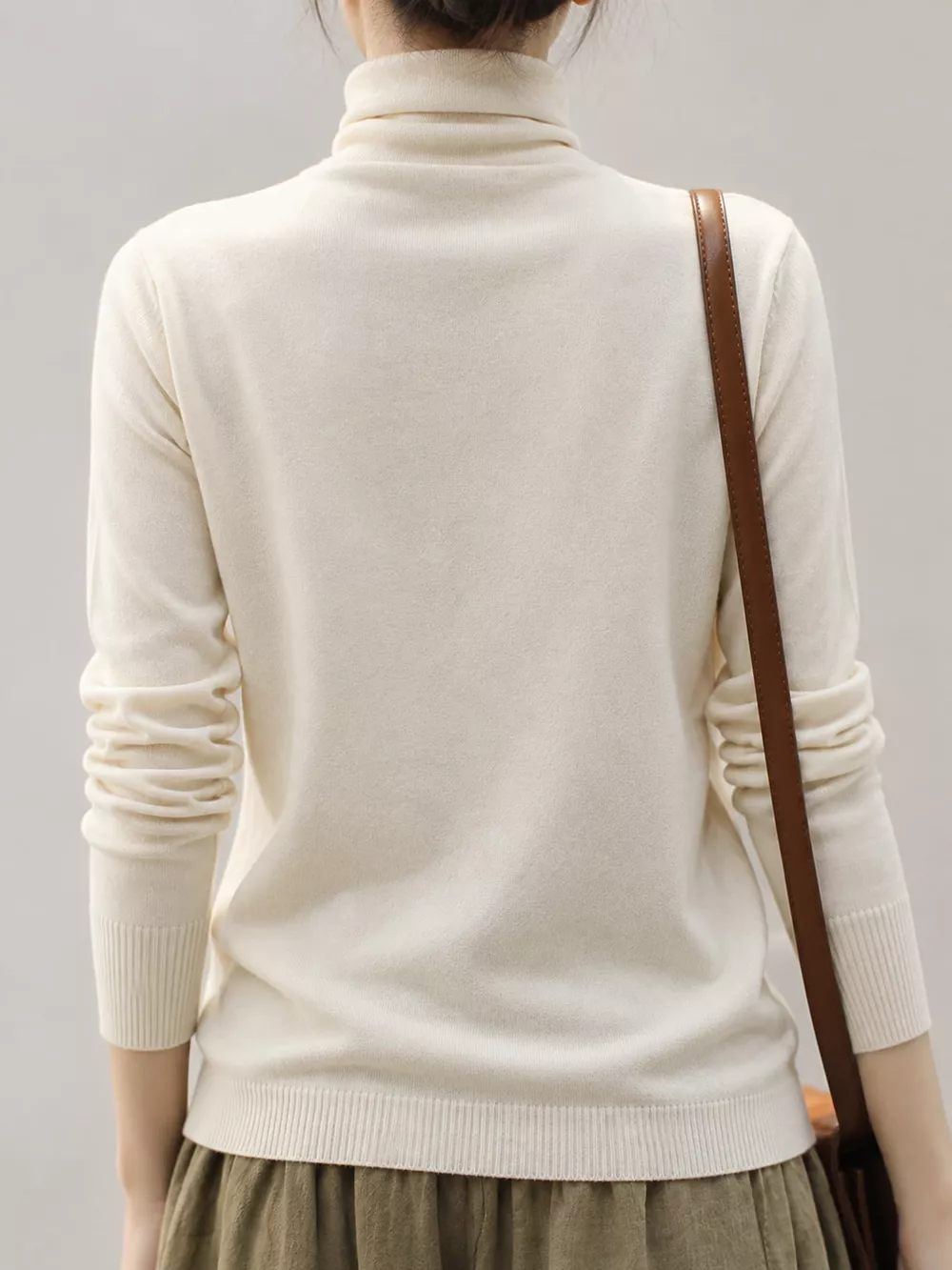 Full Size Slim-Fit Turtleneck Knit Top Plus Size, image 48