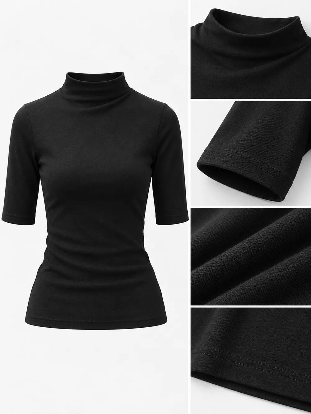 Full Size Mock Neck Half Sleeve T-Shirt Plus Size, image 11