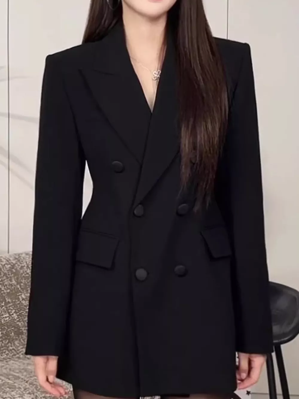 Full Size Double-Breasted Slim-Fit Blazer Plus Size, image 6