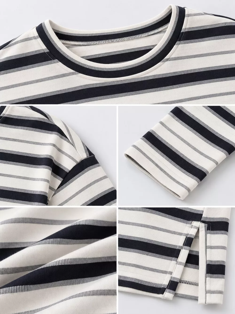 Oversized Striped Crew Neck T-Shirt, image 6