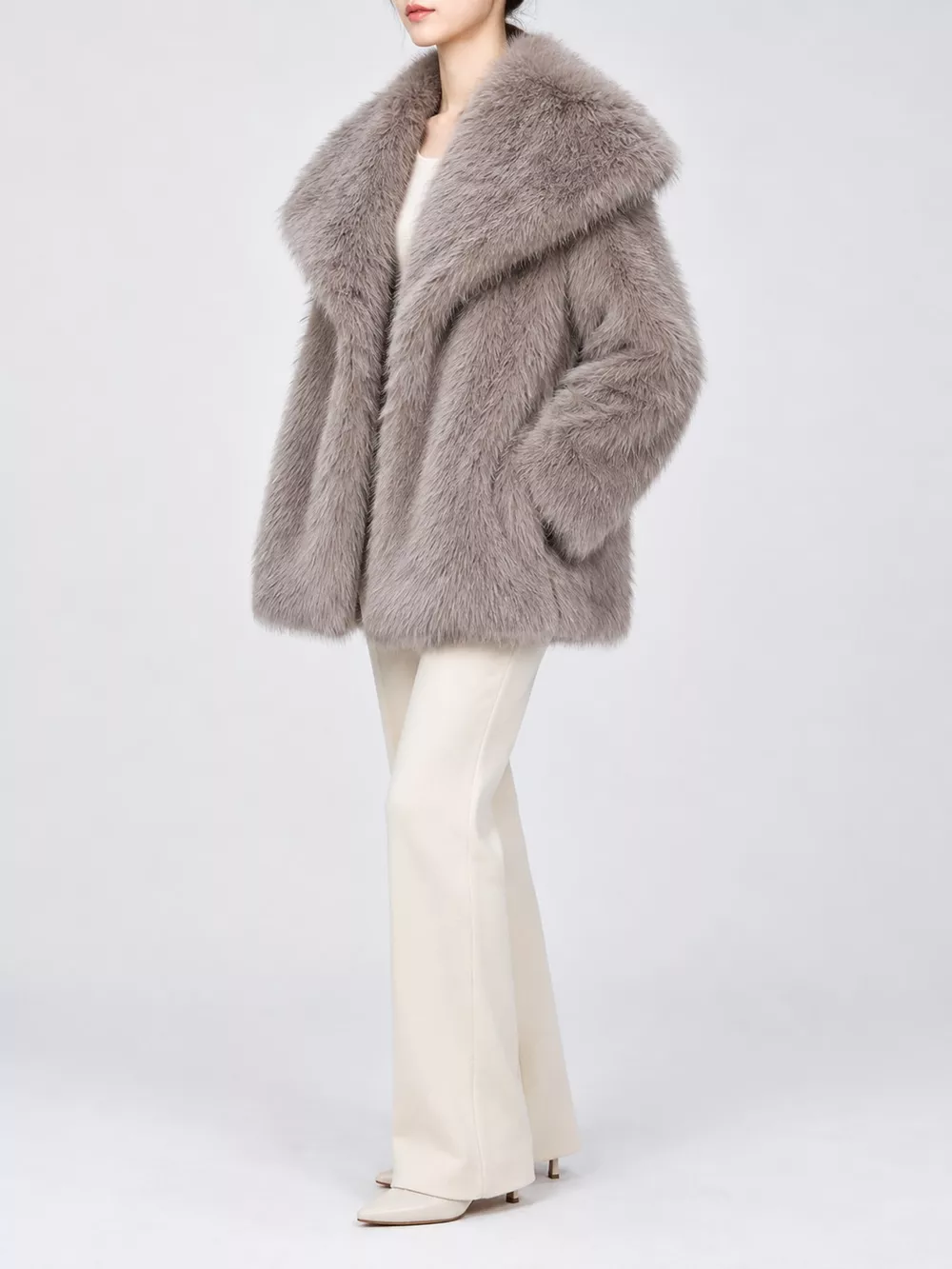 Fox Fur Collar Winter Outerwear, image 29
