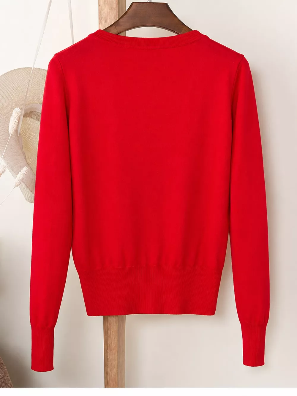 Classic V-Neck Button-Down Knit Cardigan, image 91
