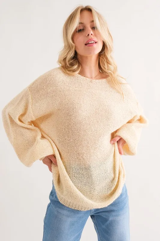 Sequined Light Weight Pullover Sweater, image 2