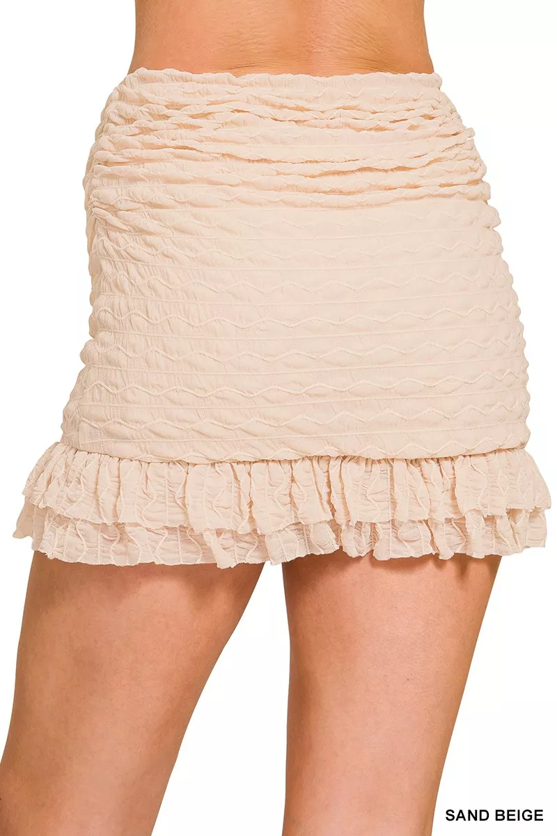 Ruched Mini Skirt with Built in Shorts, image 9