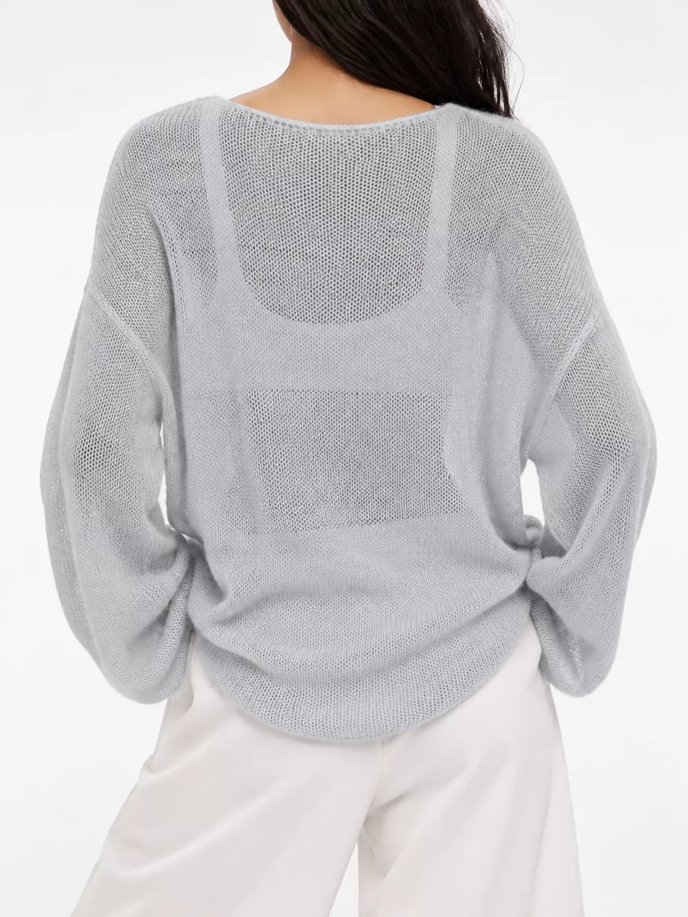 Full Size Sheer Lightweight Knit Top Plus Size, image 68