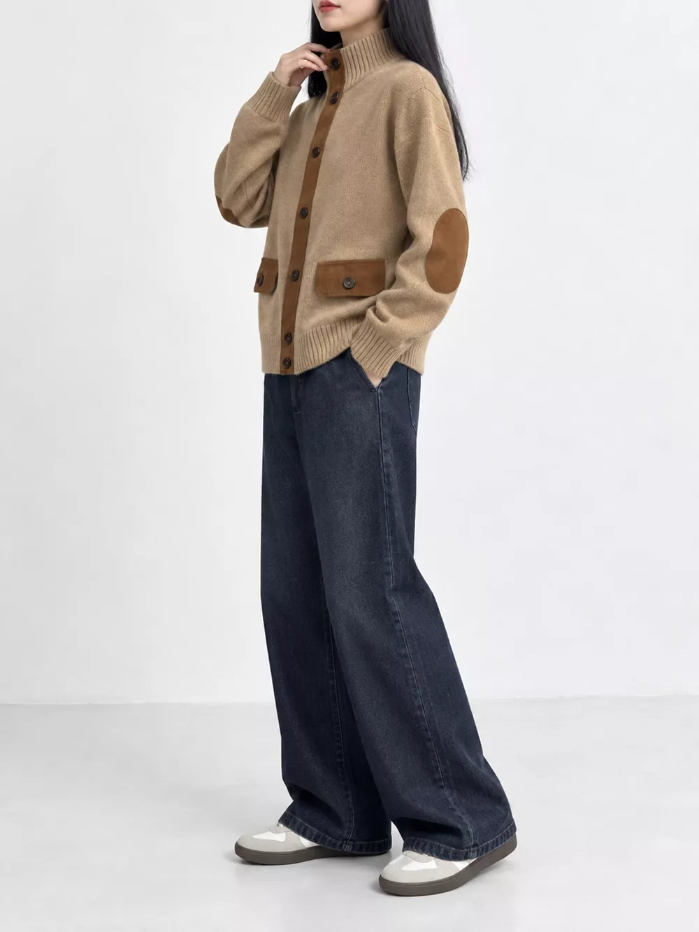 Ribbed-Knit Mock Neck Cardigan, image 9