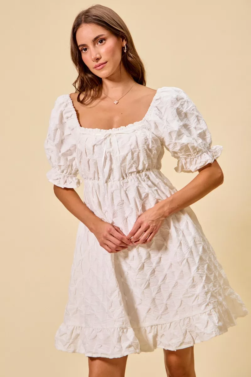 Texture Woven Ruching On Bust Mini Dress, image 5