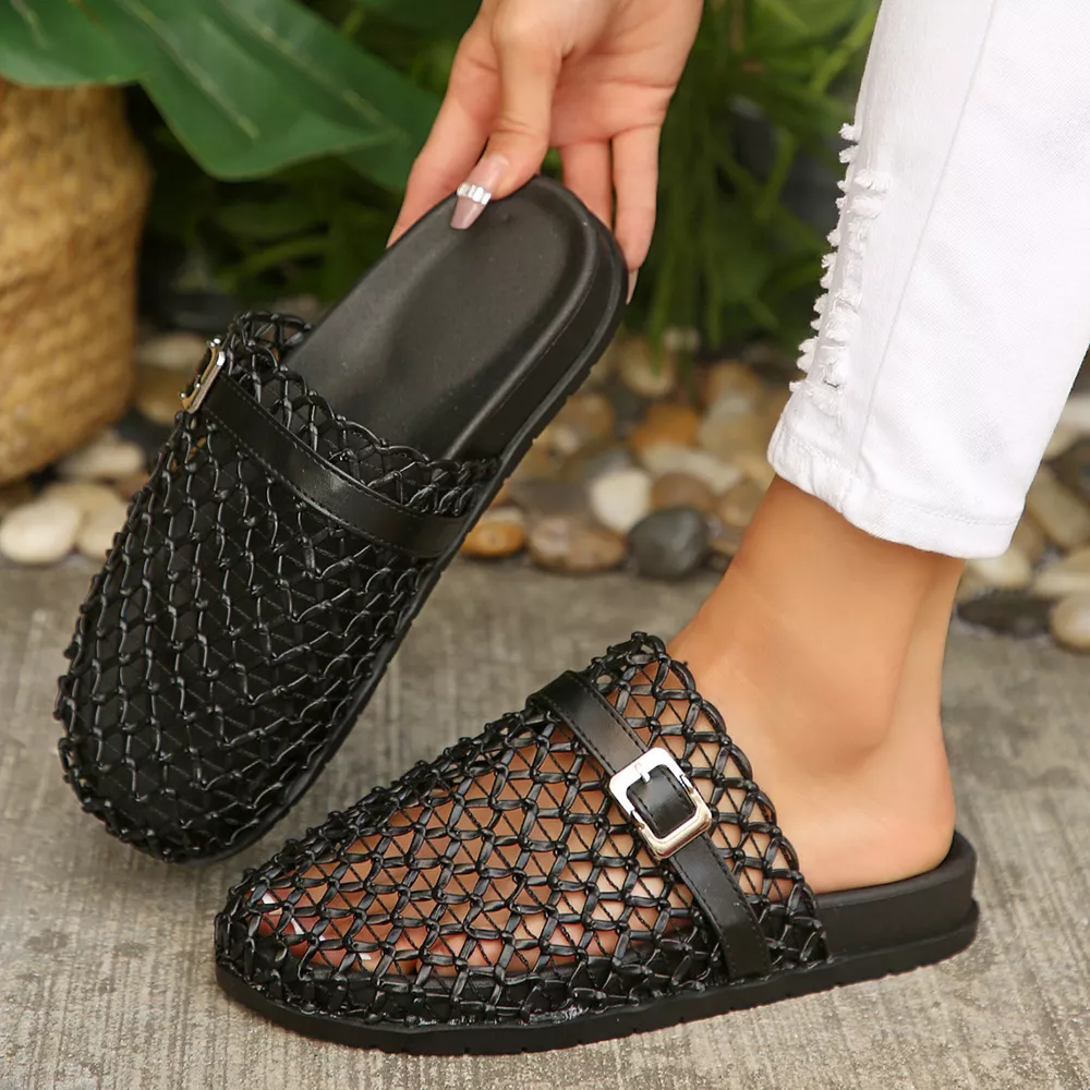 Breathable Buckle Decor Sandals, image 4