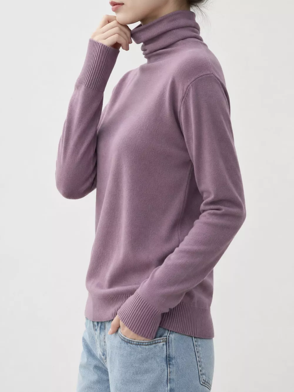 Full Size Slim-Fit Turtleneck Knit Top Plus Size, image 5