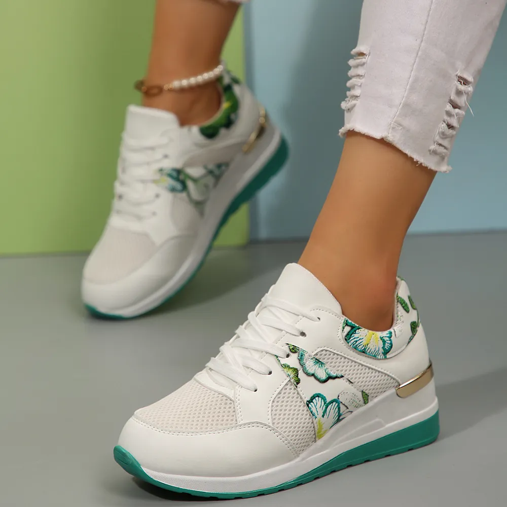 Floral Mesh Wedge Athletic, image 9