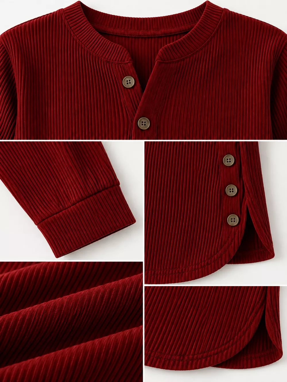 Full Size Button Detail Long Sleeve Top Plus Size, image 5