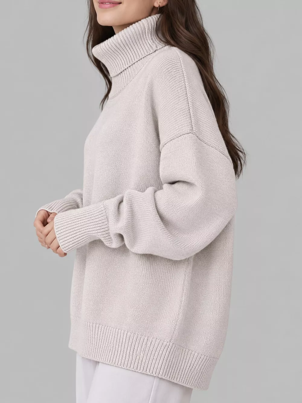 Turtleneck Dropped Shoulder Sweater, image 26