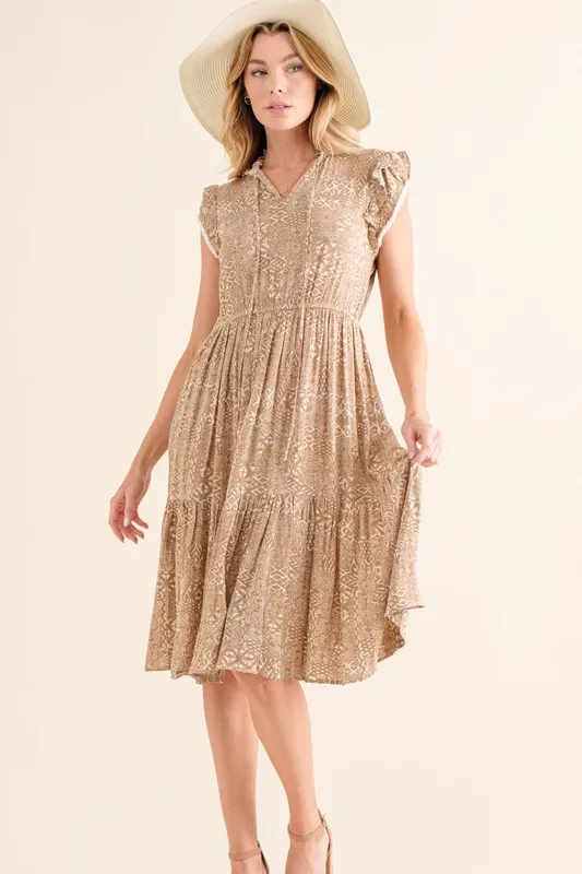 Boho Printed Tiered Maxi Dress, image 3