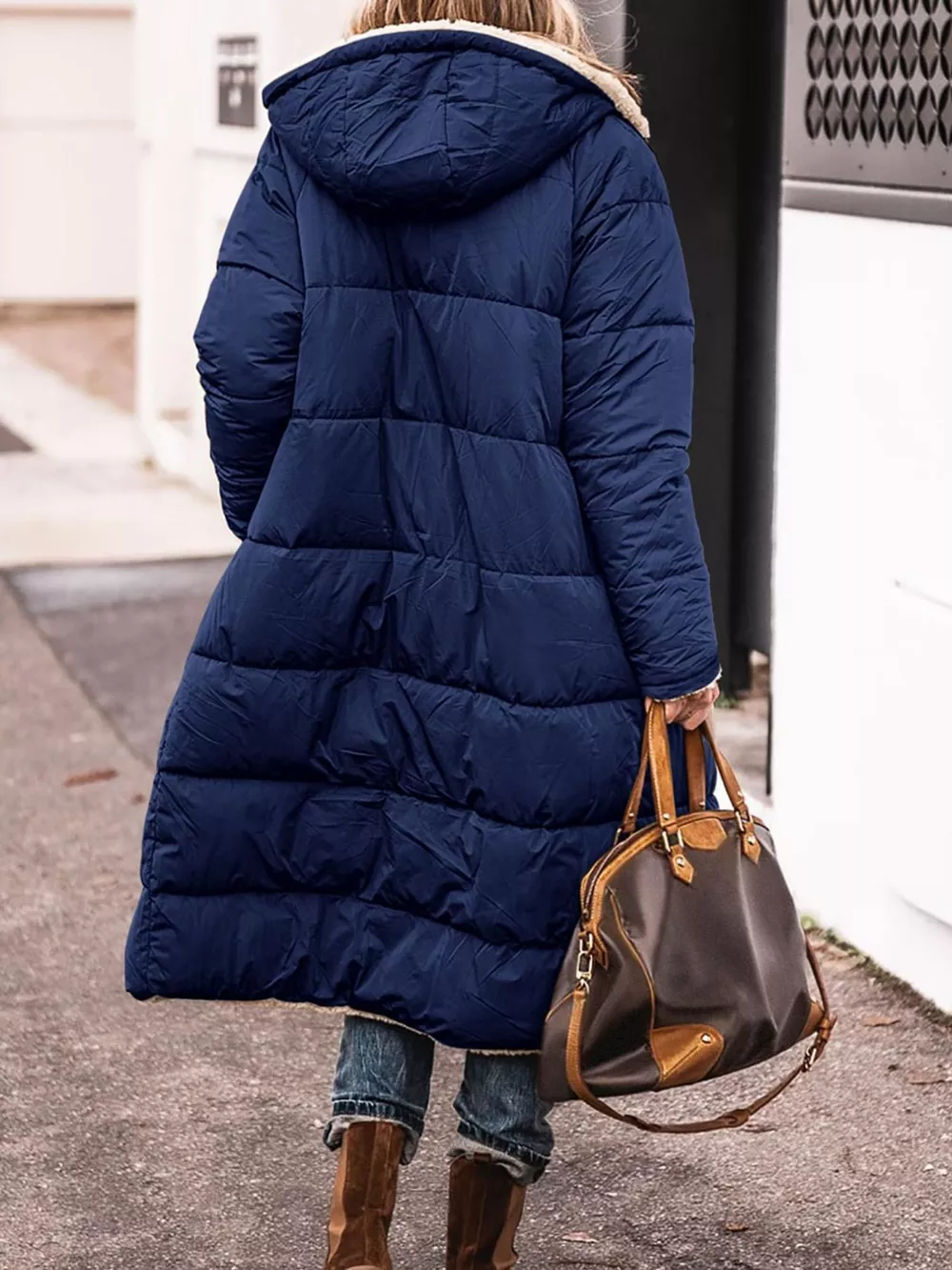 Full Size Longline Sherpa-Lined Hooded Outerwear Plus Size, image 9