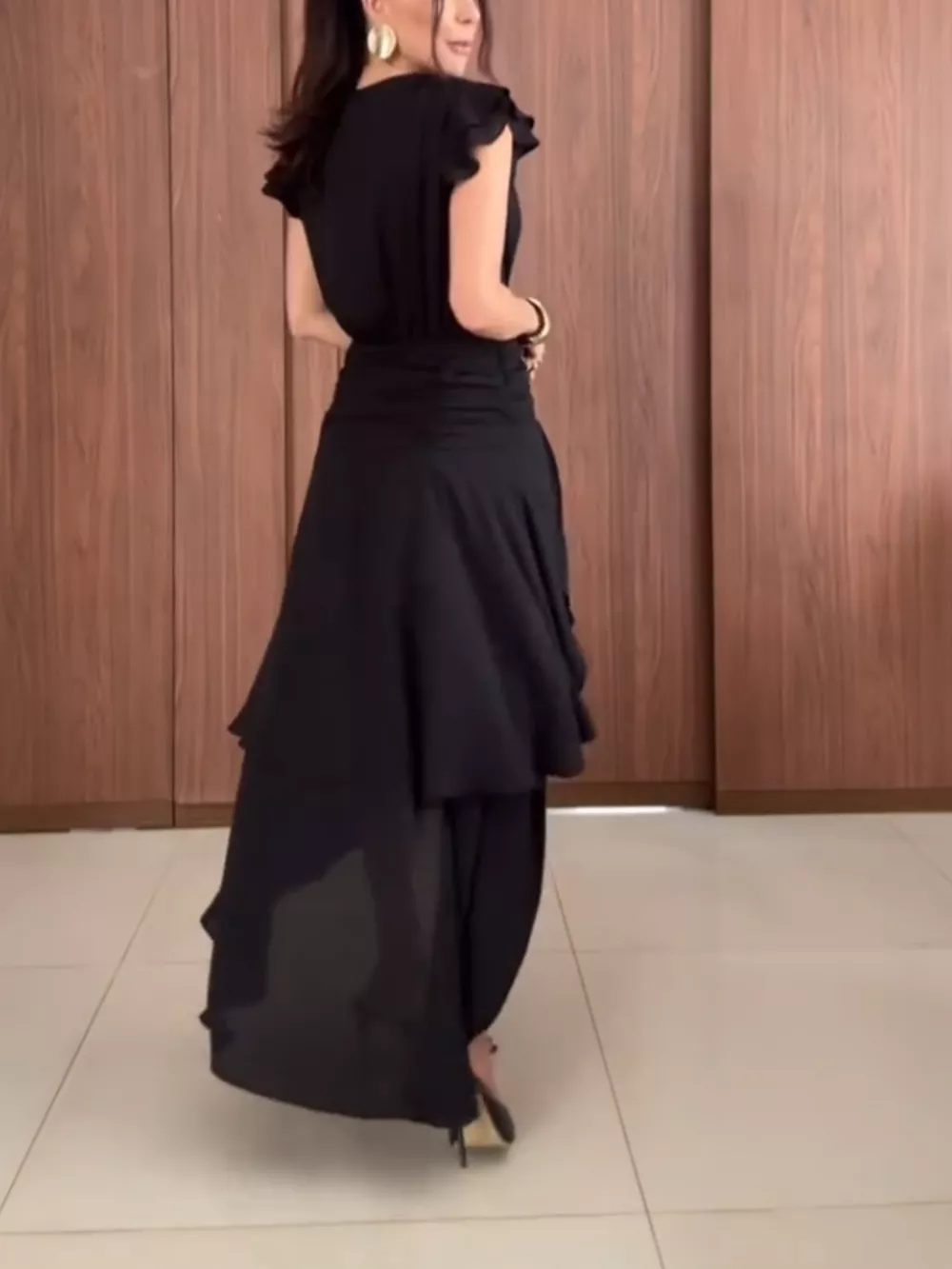 Asymmetrical Ruffled Hem Dress, image 4