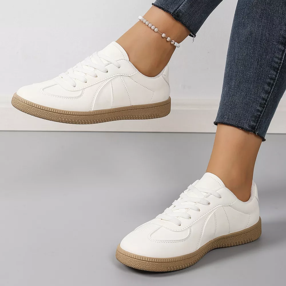 Round Toe Lace-Up Flats Sneakers, image 2
