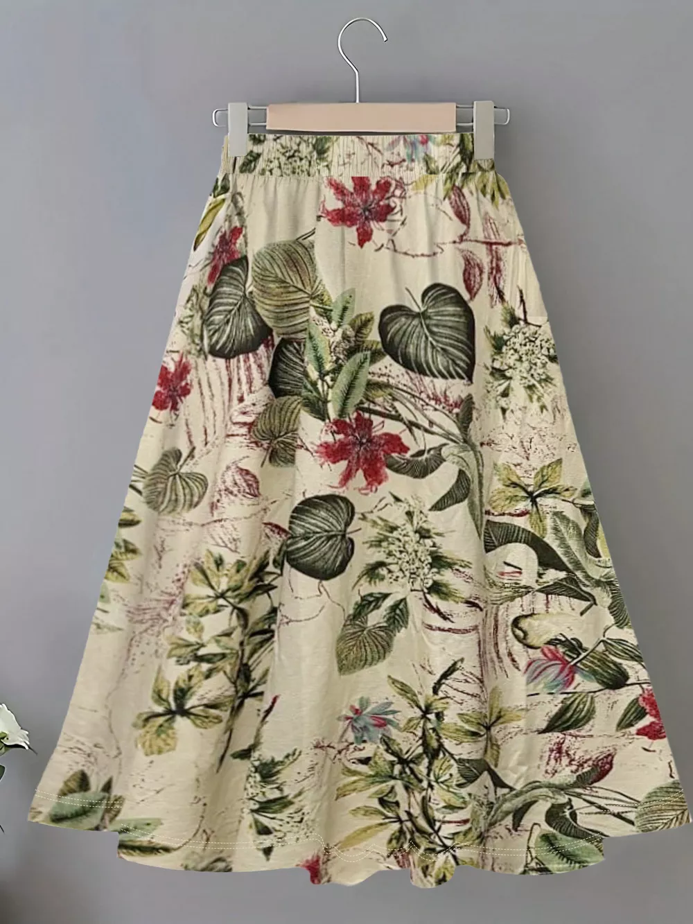 Printed Elastic Waist Skirt, image 7