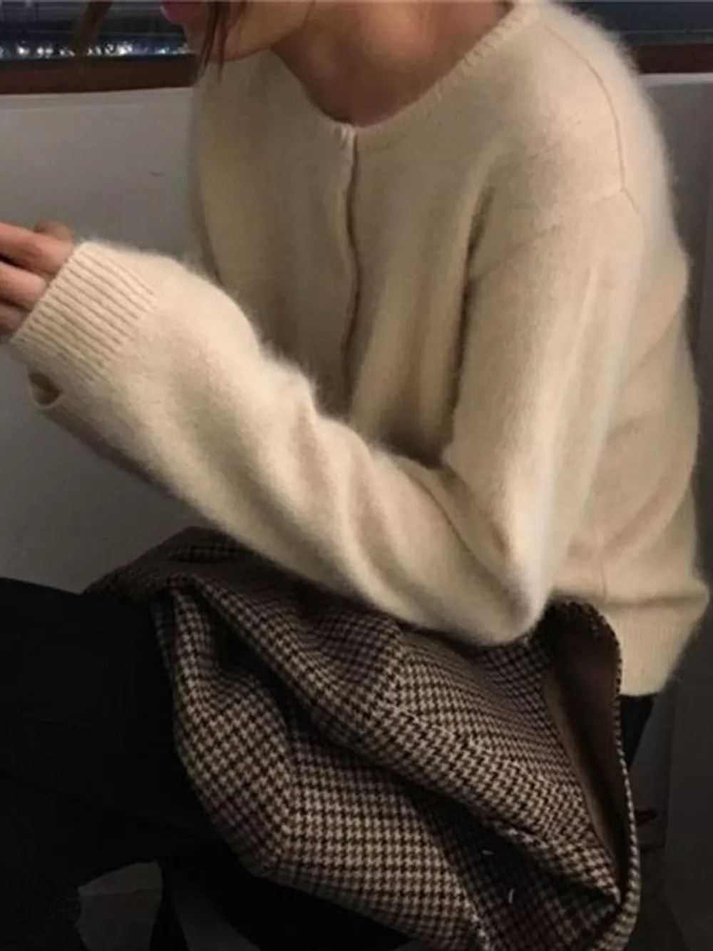 Crew Neck Button-Down Knit Cardigan, image 35