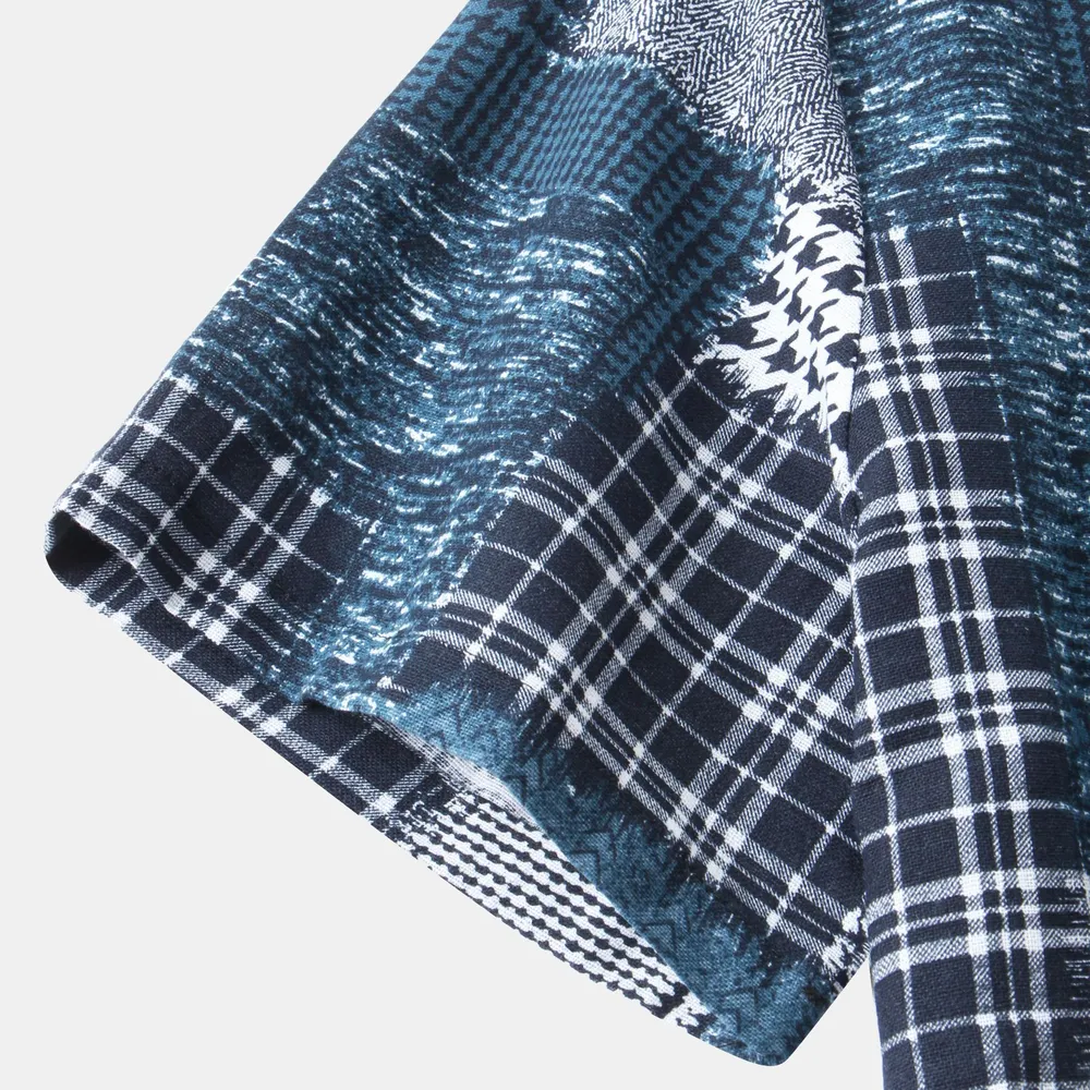 Men's Plus Size Plaid Short Sleeve Button-Up Shirt, image 5