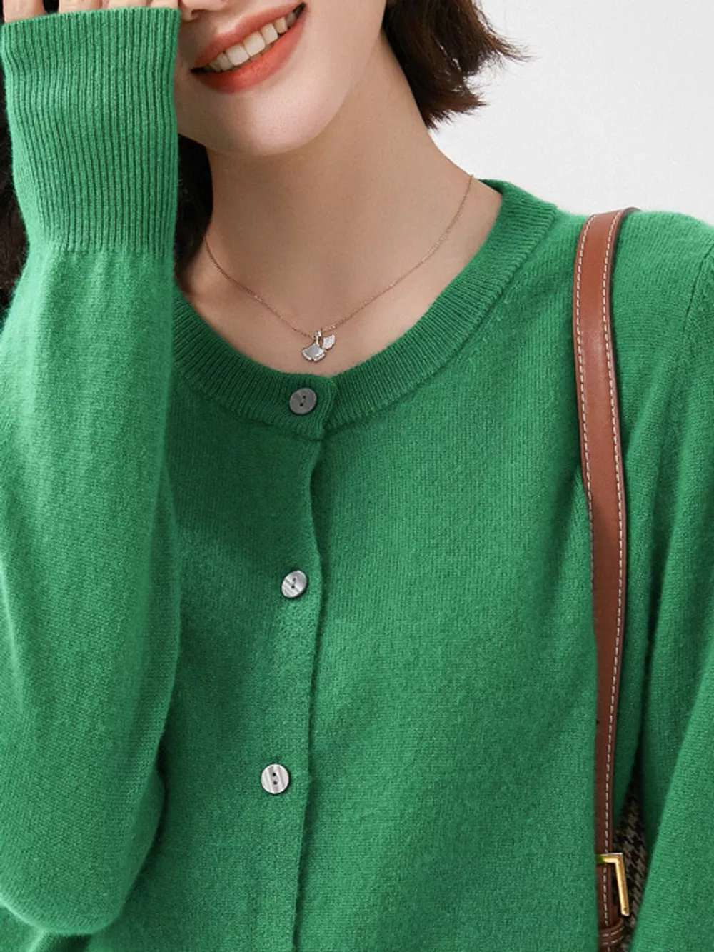 Classic Crew Neck Knit Cardigan, image 33