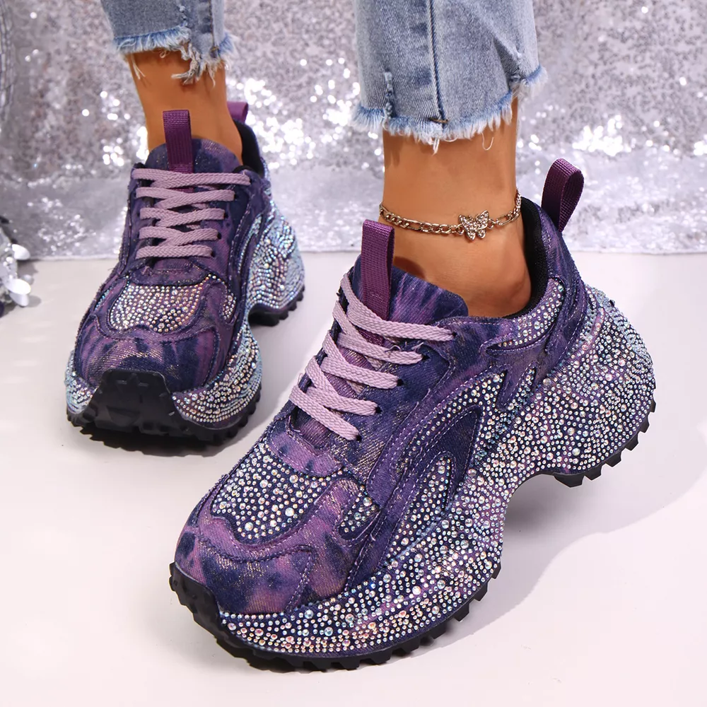 Rhinestone Lace Up Sneaker, image 8