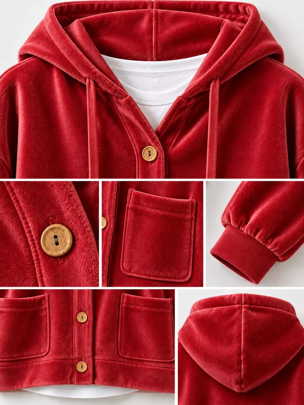 Full Size Velvet Dropped Shoulder Hoodie Plus Size, image 43