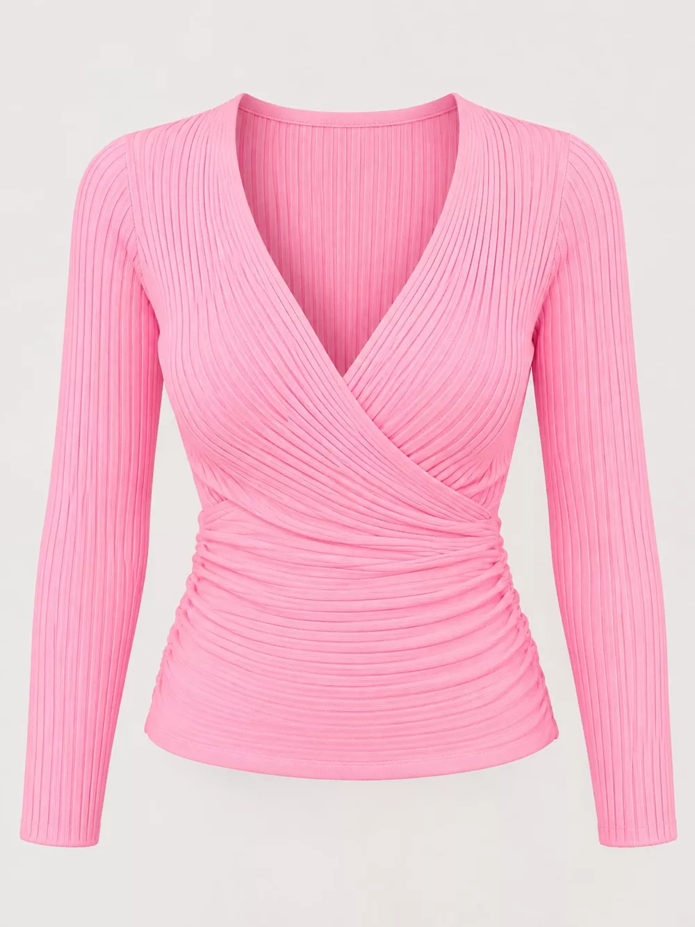 Full Size Ribbed Long Sleeve Slim Fit T-Shirt Plus Size, image 11