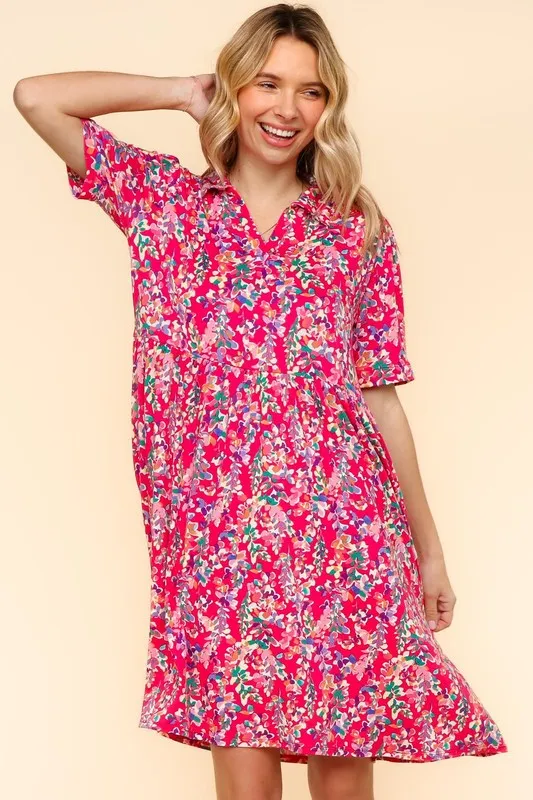 Johnny Collar Babydoll Dress with Side Pockets, image 4