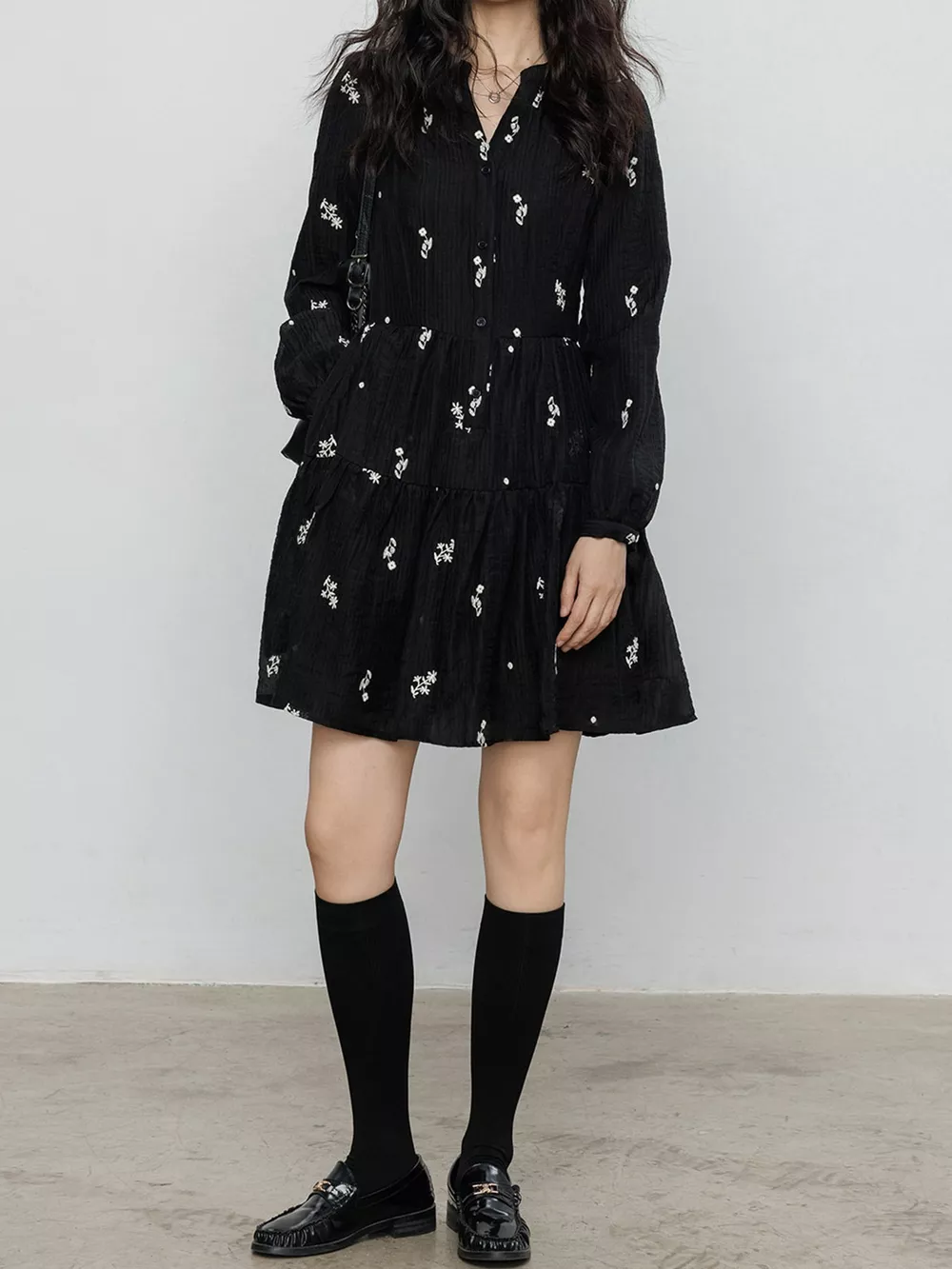 Floral Long Sleeve Mini Dress, image 3
