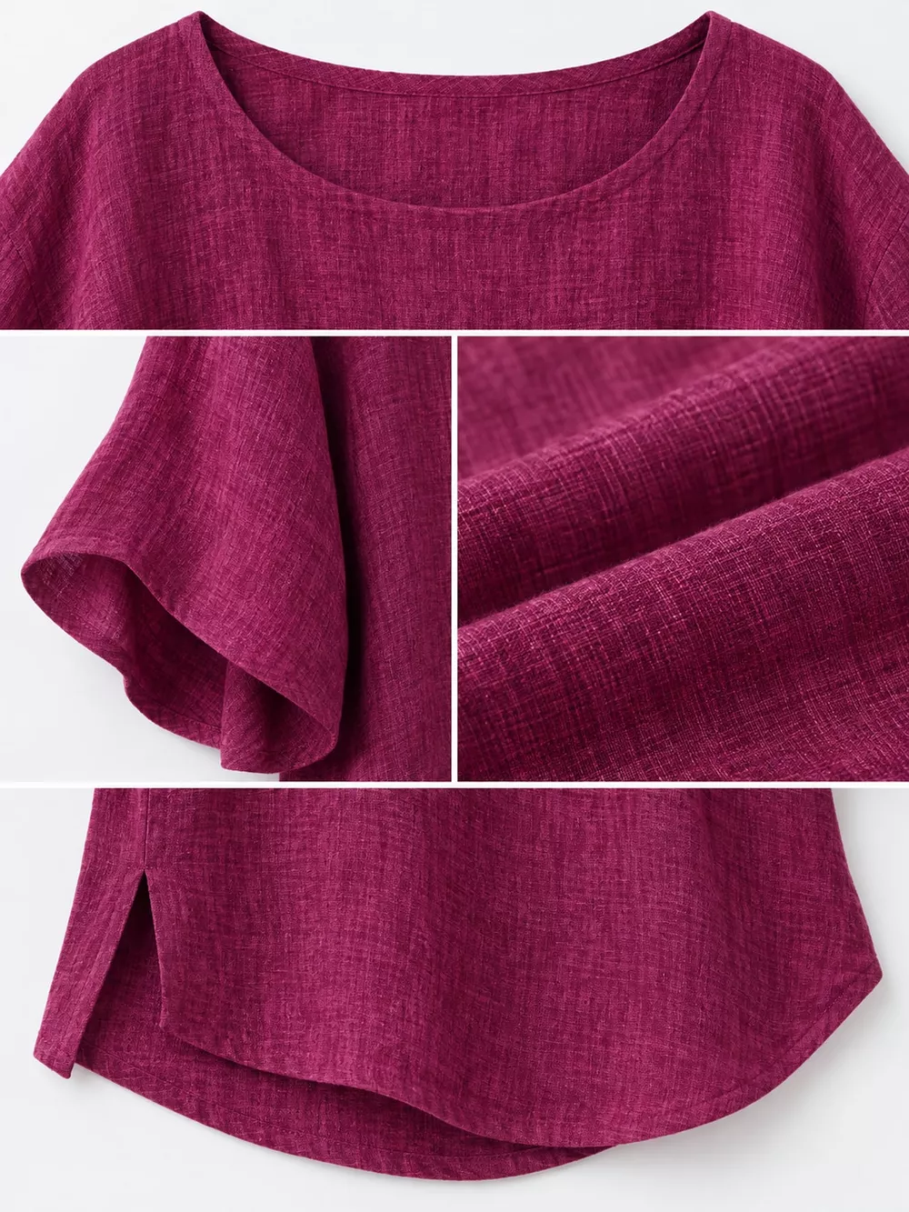 Full Size Loose Fit Linen Blend Blouse Plus Size, image 24