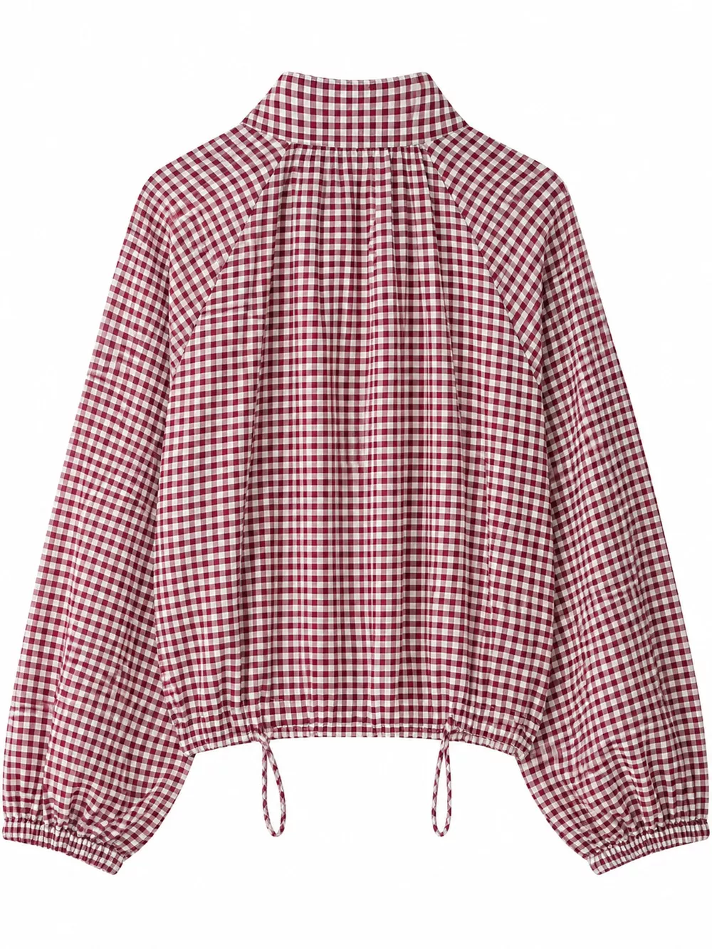 Gingham Stand-Collar Drawstring Jacket, image 8