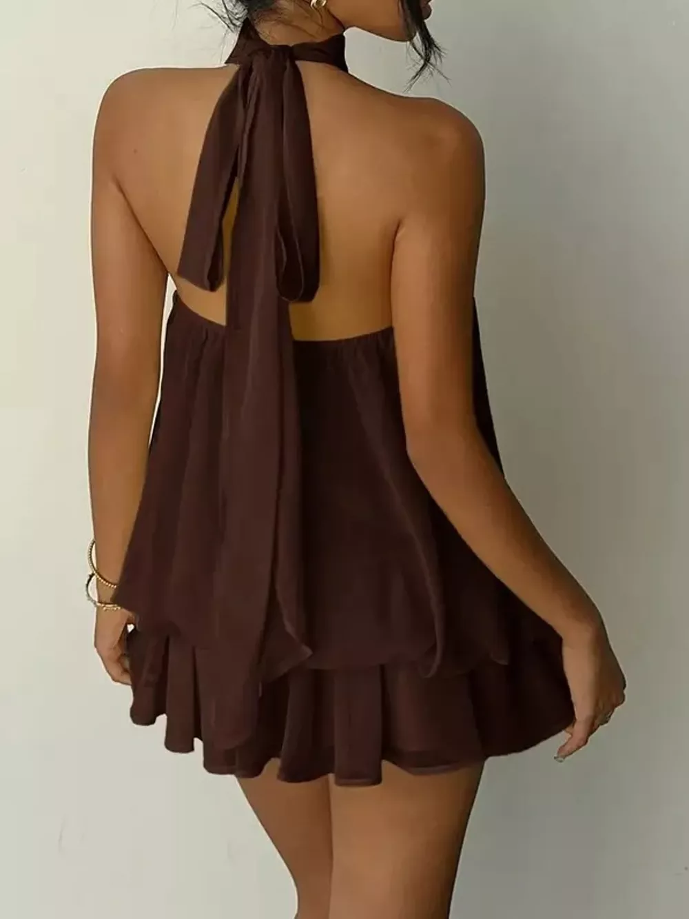 Halter Neck Ruched Mini Dress, image 14