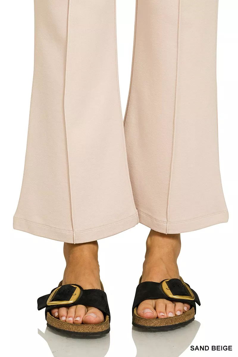 Heavy Ponte Elastic Waistband Pintuck Pants, image 5